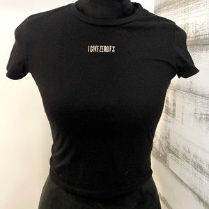 Cropped black tee
